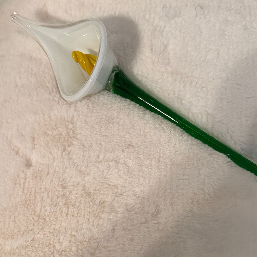 Murano Vintage Glass Calla Lily Flower Decor